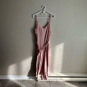 Women’s Pink Sleeveless Jumpsuit with Tie Waist